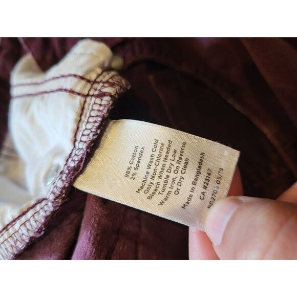 Talbots Pants Women's 14 Plum High Rise Straight Leg Stretch Corduroy - Picture 4 of 5